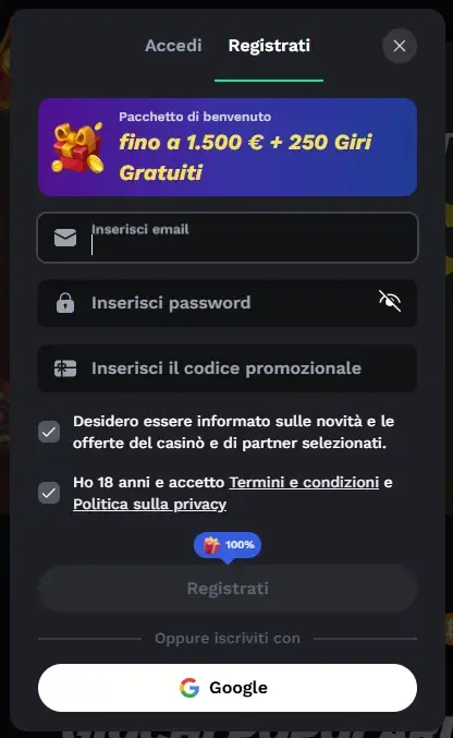Registrazione a Betonred